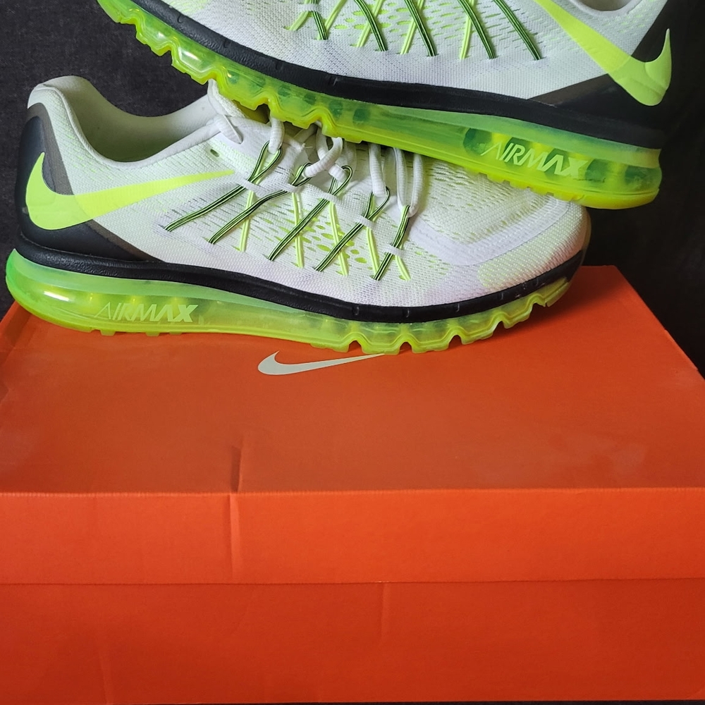 Nike Air Max White and Lime Green Shoes